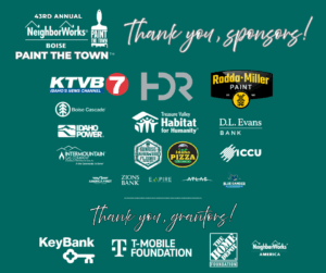 NeighborWorks® Boise’s 43rd annual Paint the Town™ Sponsors and Grantors logos